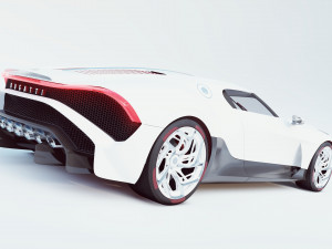 bugatti la voiture noire 3D Модель