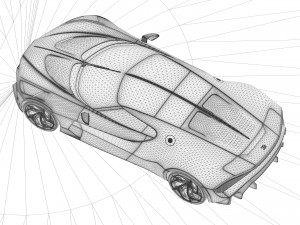 bugatti la voiture noire 3D Модель