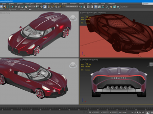 bugatti la voiture noire 3D Модель