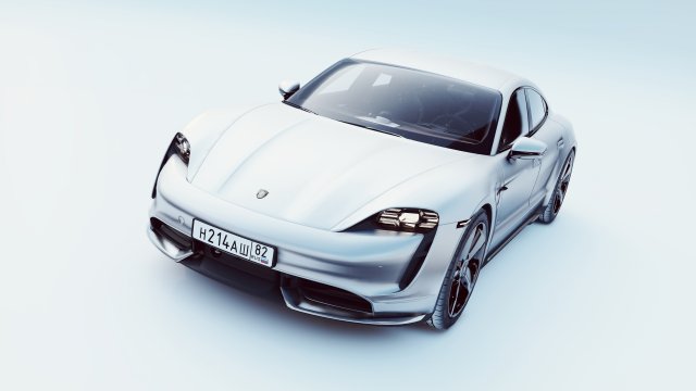 porsche taycan turbo s low poly Model 3D .c4d .max .obj .3ds .fbx .stl .blend 