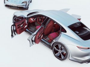 porsche taycan turbo s low poly Model 3D