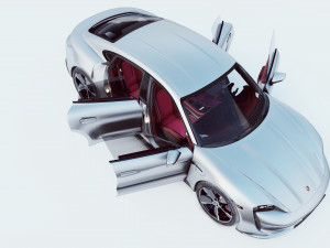 porsche taycan turbo s low poly Model 3D