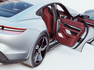 porsche taycan turbo s low poly Model 3D