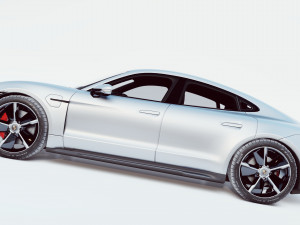 porsche taycan turbo s low poly Model 3D