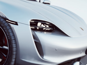 porsche taycan turbo s low poly Model 3D