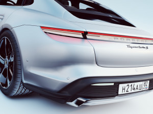 porsche taycan turbo s low poly Model 3D