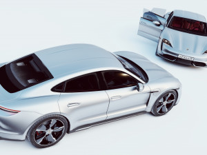 porsche taycan turbo s low poly Model 3D