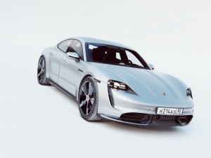 porsche taycan turbo s low poly Model 3D