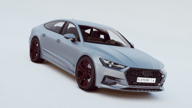 Audi A7 SportBack Model 3D .c4d .max .obj .3ds .fbx .stl .blend 