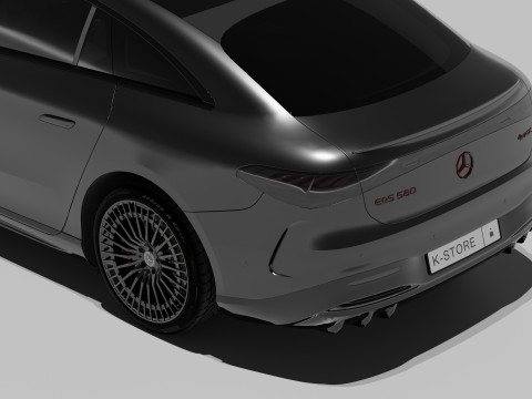 Mercedes EQS Mate Black 3D मॉडल
