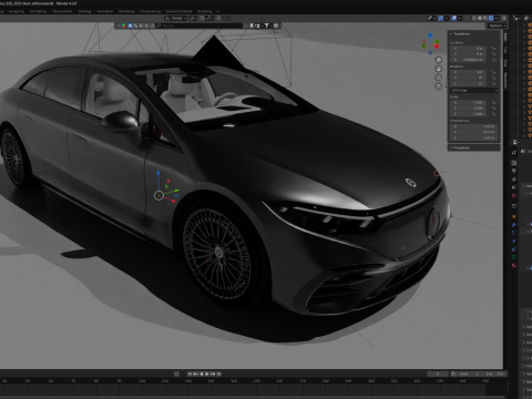 Mercedes EQS Mate Black 3D मॉडल