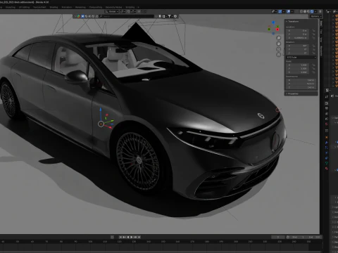 Mercedes EQS Mate Black 3D Model