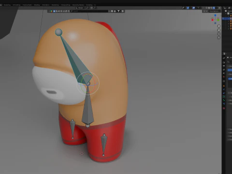 Серед нас персонаж Lowpoly 3D Модель