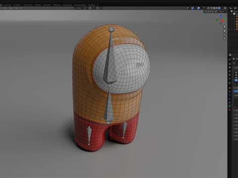 Серед нас персонаж Lowpoly 3D Модель