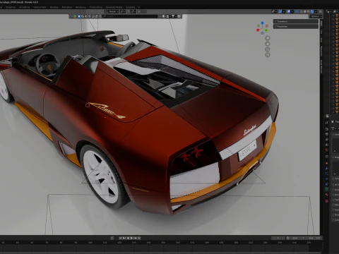 Lamborgini Murcilago LP650 rodster Custom Carbon Edition 3D Model