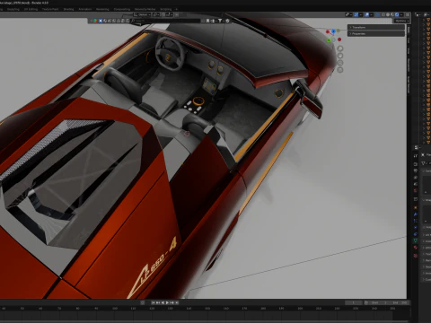 Lamborgini Murcilago LP650 rodster Custom Carbon Edition 3D Model