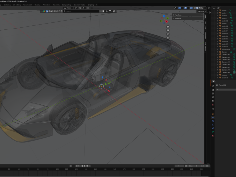 Lamborgini Murcilago LP650 rodster Custom Carbon Edition Model 3D
