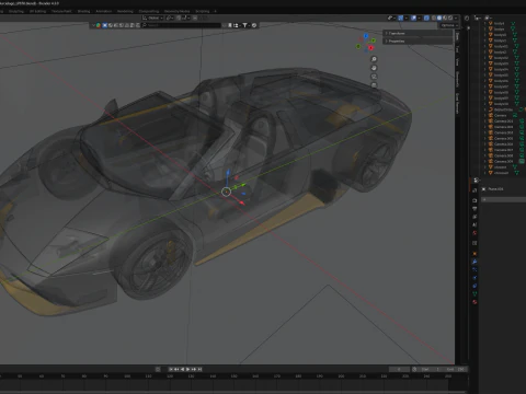 Lamborgini Murcilago LP650 rodster Custom Carbon Edition 3D Model