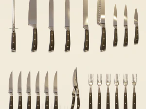 Low poly kitchen utensils pack 3D Model