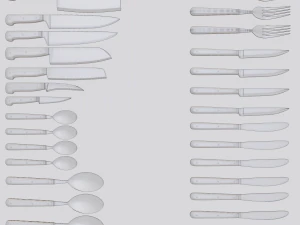 Pacote de facas e talheres de cozinha Modelo 3D