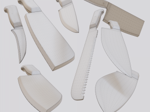 Kitchen knives and cutlery pack 3D-Modell