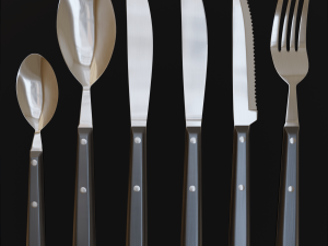 Kitchen knives and cutlery pack 3D-Modell