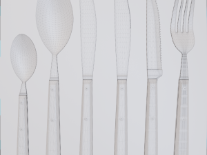 Kitchen knives and cutlery pack 3D-Modell