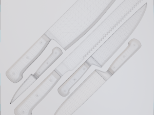 Kitchen knives and cutlery pack 3D-Modell