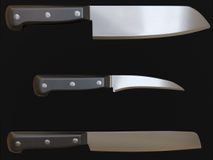Kitchen knives and cutlery pack 3D-Modell
