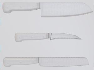 Kitchen knives and cutlery pack 3D-Modell