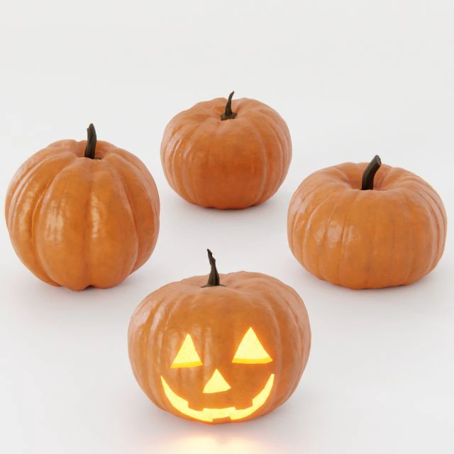 Pumpkin Pack 3D Model .c4d .max .obj .3ds .fbx .stl .blend 