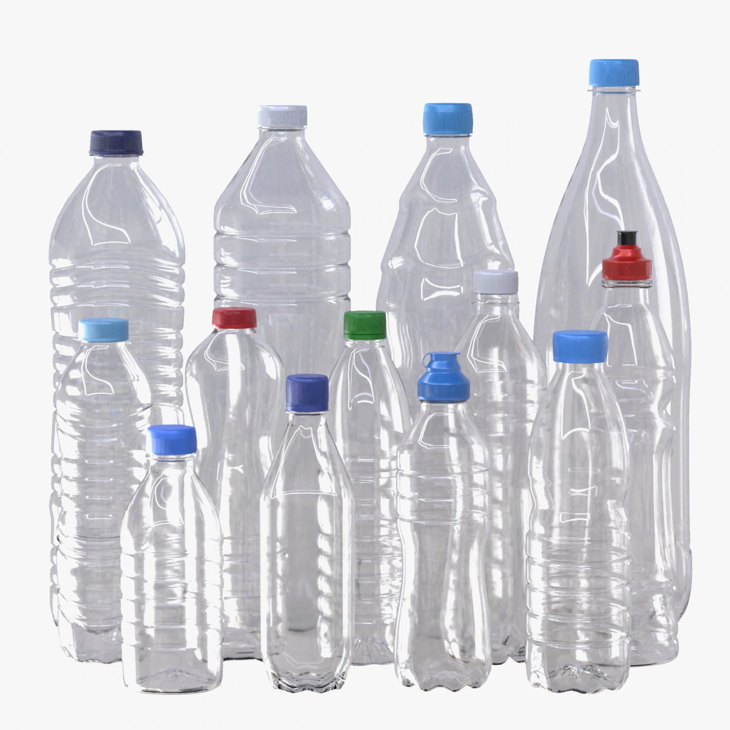 Plastic Bottles Pack 3D Model .c4d .max .obj .3ds .fbx .stl .blend 