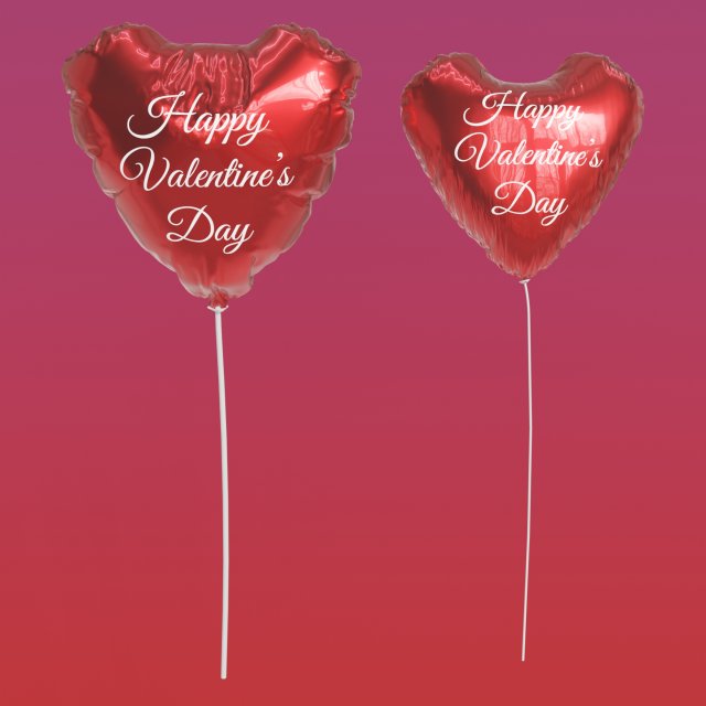 Love Heart Balloons 3D Модель .c4d .max .obj .3ds .fbx .stl .blend 