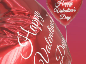 Love Heart Balloons 3D Model