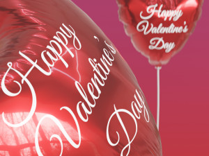 Love Heart Balloons 3D Модель