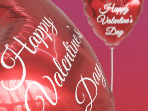Love Heart Balloons 3D Model