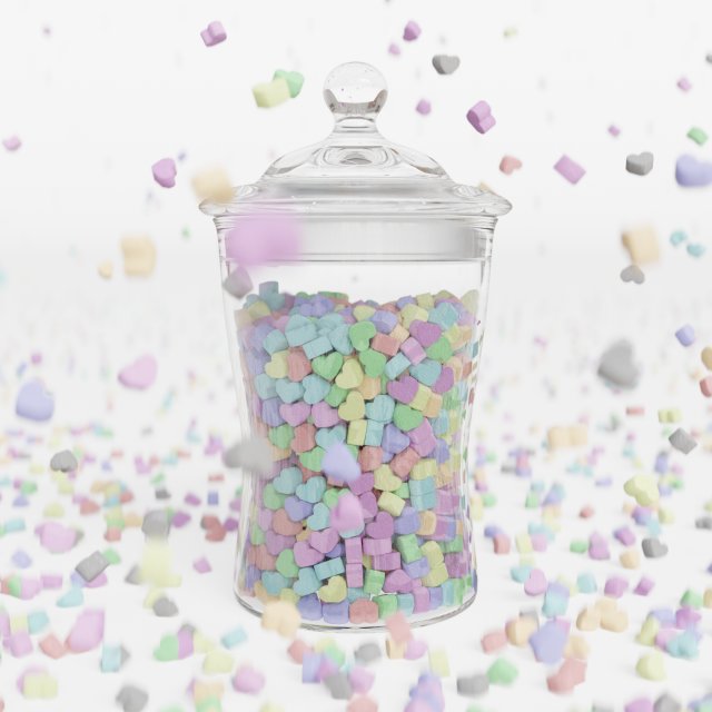 Love Heart Candy 3D Модель .c4d .max .obj .3ds .fbx .stl .blend 