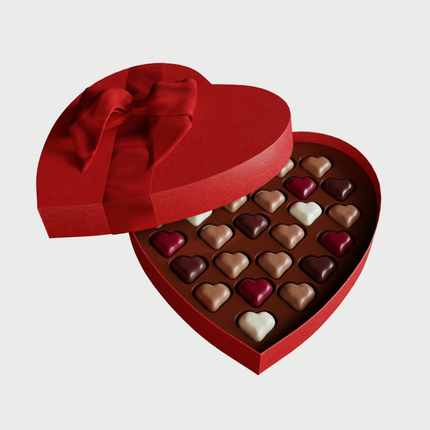 Love Heart Chocolates 3D Model .c4d .max .obj .3ds .fbx .stl .blend 
