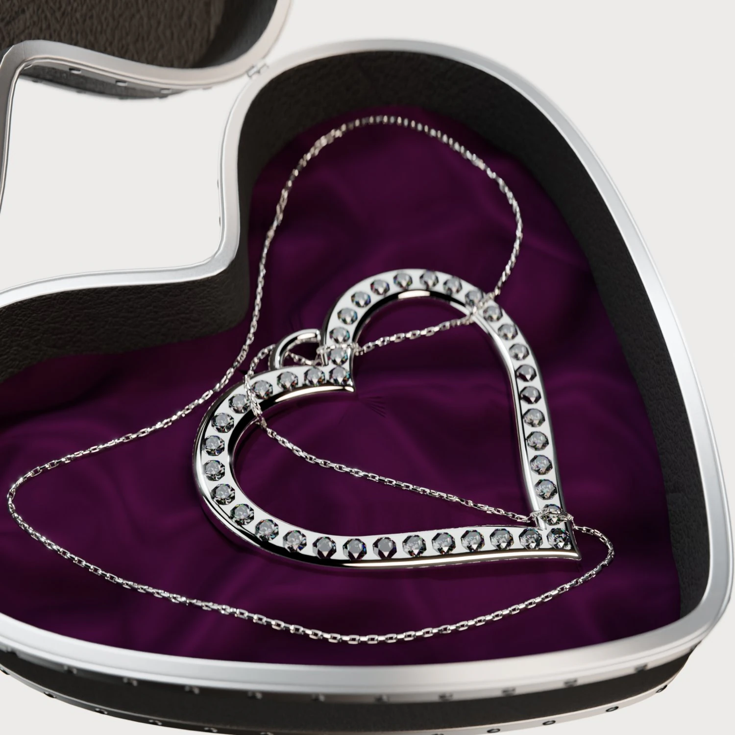 Heart Necklace 3D Model .c4d .max .obj .3ds .fbx .stl .blend
