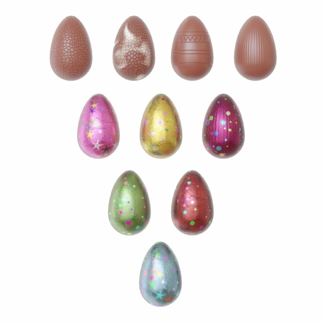 Chocolate Easter Eggs 3D Модель .c4d .max .obj .3ds .fbx .stl .blend 