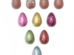 Chocolate Easter Eggs 3D Model