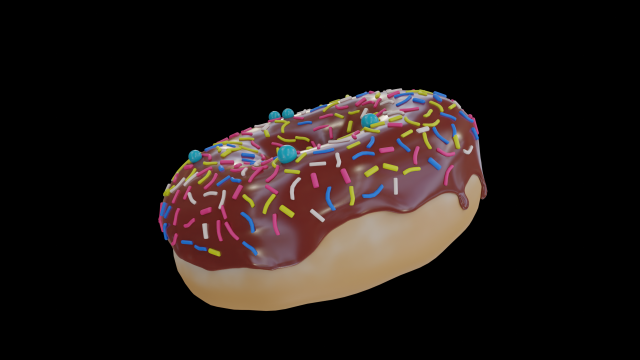 Low-poly 3D Donut Model 3D Model .c4d .max .obj .3ds .fbx .stl .blend 