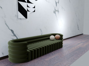 velvet sofa Modelo 3D