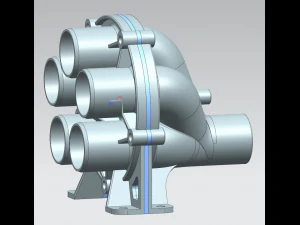 Blastgate dn40 - 5-way 3D Print Model