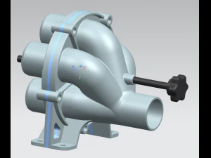 Blastgate dn40 - 5-way 3D Print Model