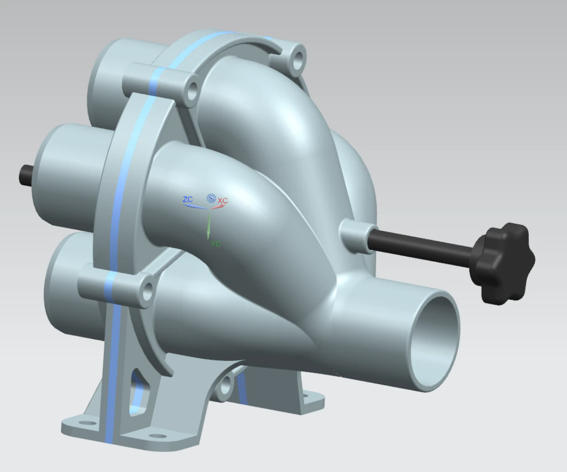 Blastgate dn50 - 5-way 3D Print Model .c4d .max .obj .3ds .fbx .stl .blend