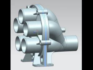 Blastgate dn50 - 5-way 3D Print Model