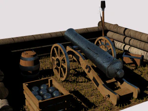 12파운드 야포 3D 모델