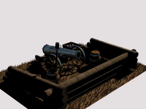 12-pounder field cannon 3D Model