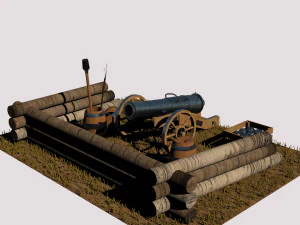 12-pounder field cannon 3D Model
